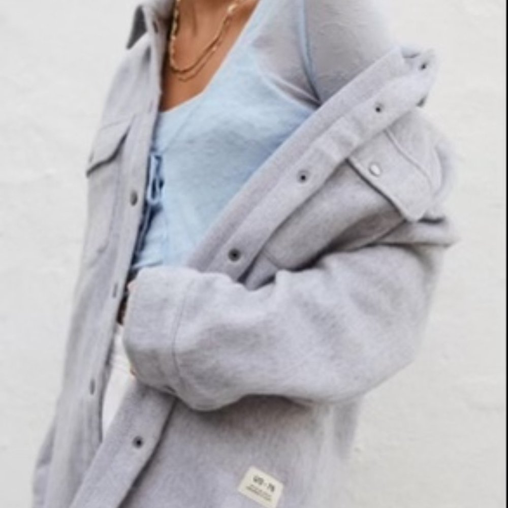 UO London Solid Shirt Jacket